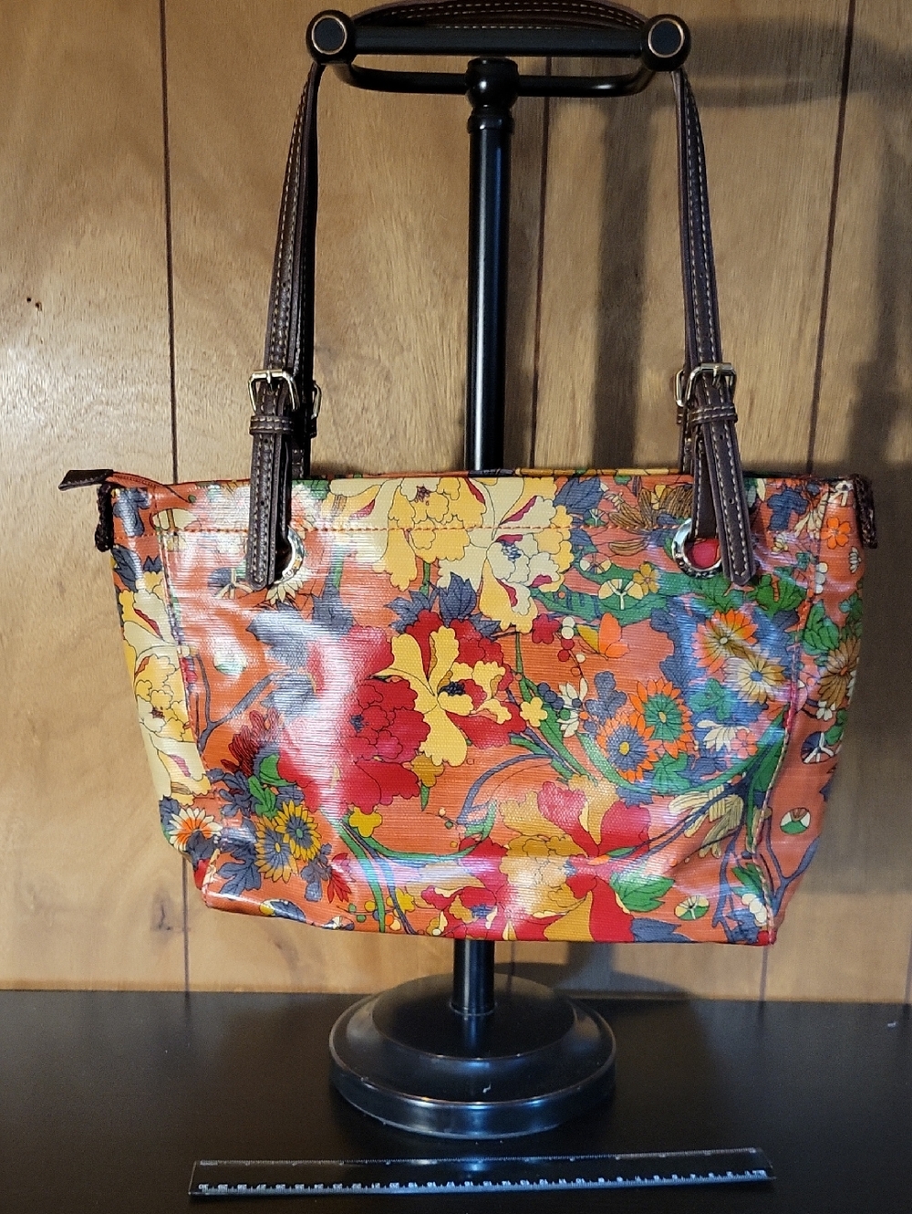 Sakroots Artist Circle Peace Series Orange Floral Tote - Picture 2 of 4